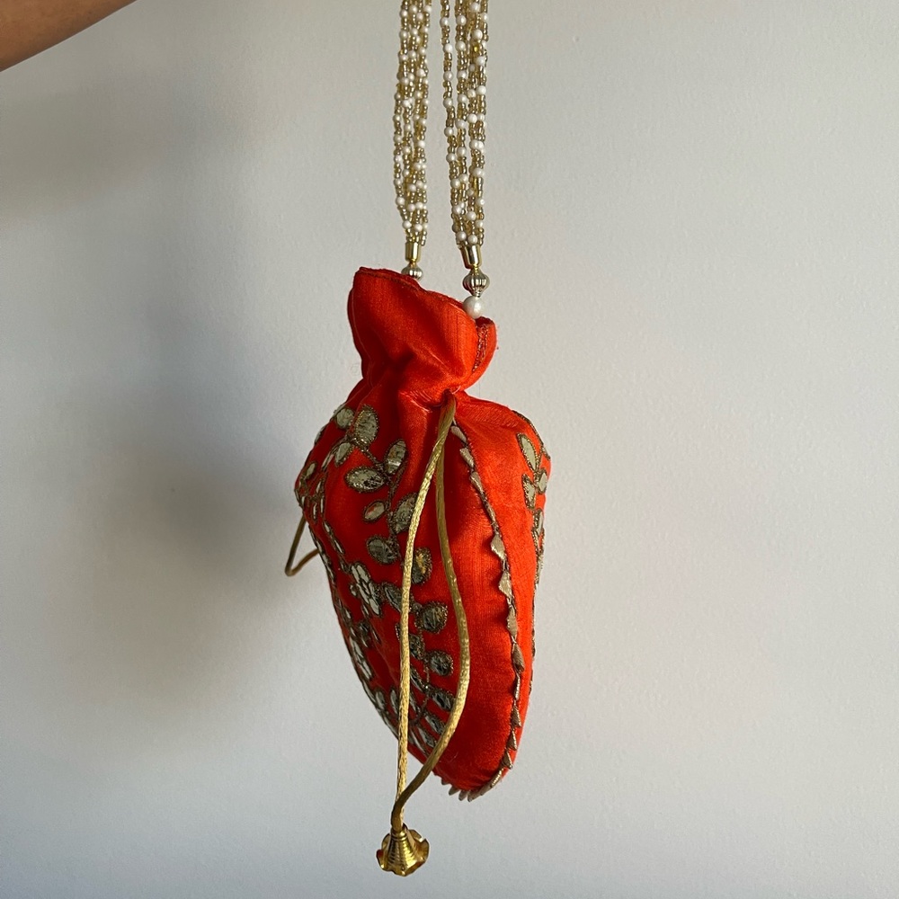 Mini Orange boho pouch